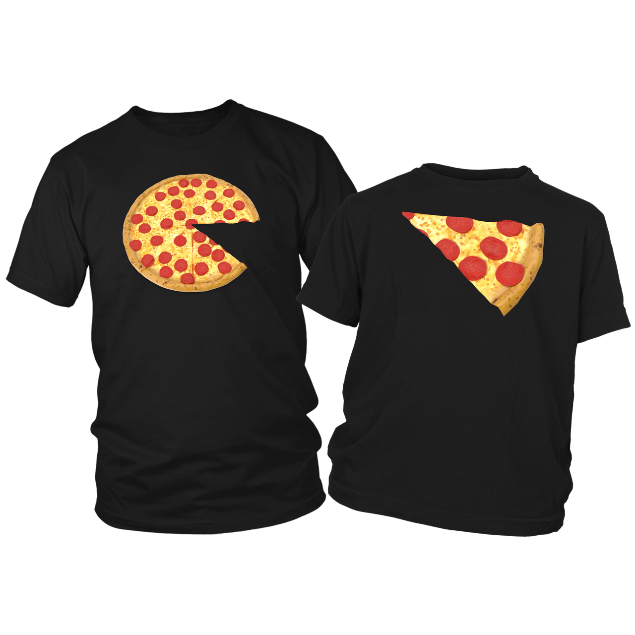 pizza and slice dad kid t-shirts