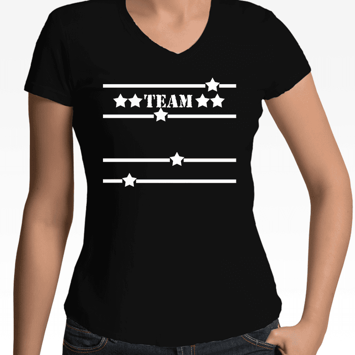 Team Custom Family Shirts Add Your Family Name Free Ladies V-Neck